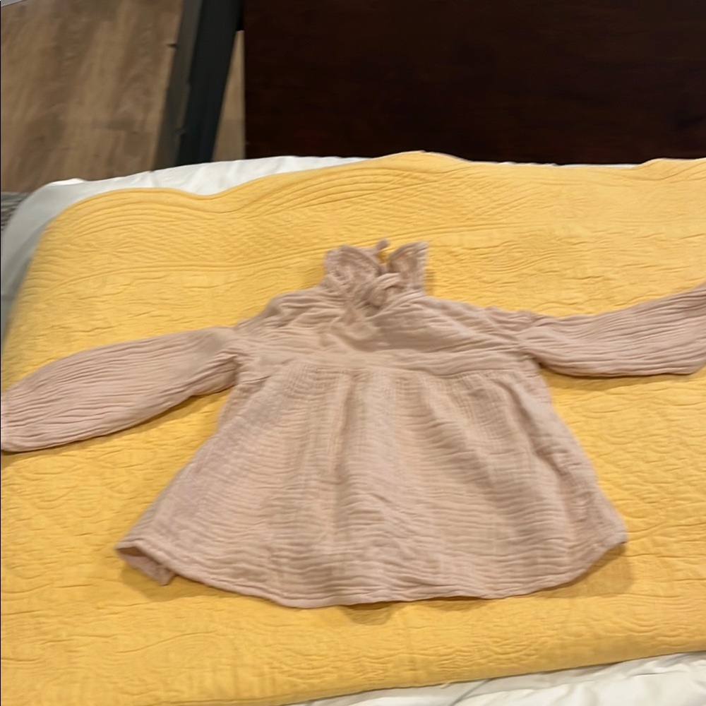Zara Pink Blouse with Textured Collar